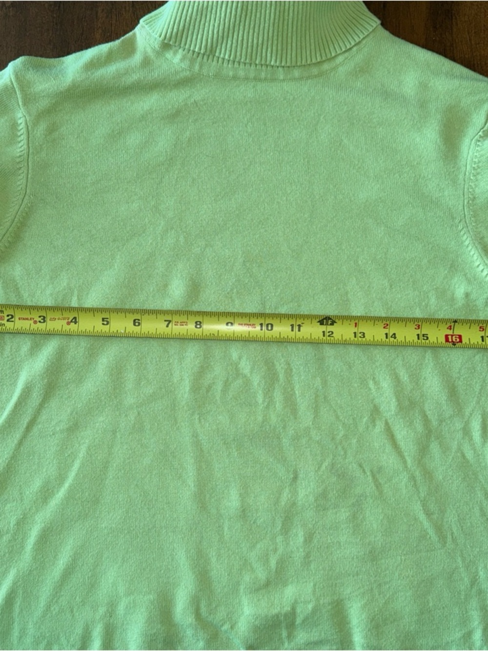 Talbots Sweater Womens Large Green Cotton Blend Turtleneck Pullover Long Sleeve - Picture 8 of 9